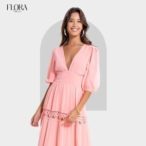 Vestido Rosa Suave Flora and Co